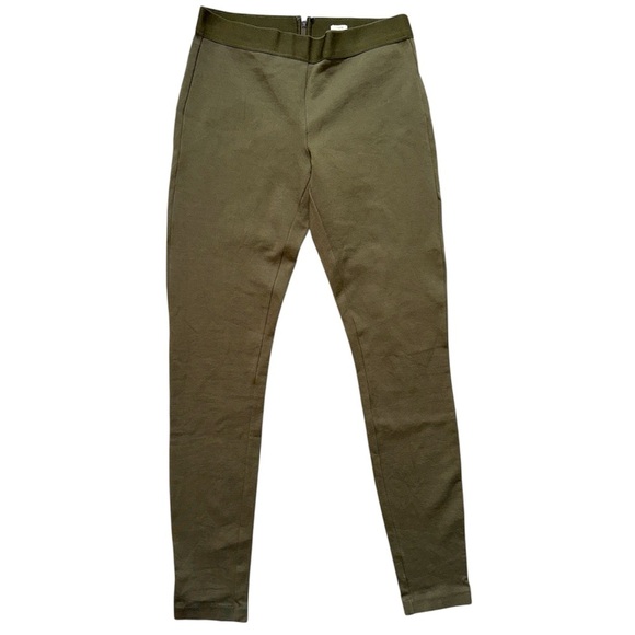 J Crew Olive Green Pixie Pant In Stretch Pointe- Back Zipper - Picture 1 of 9